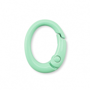 Gekleurde onderdelen sleutelhanger ovaal Mint green