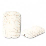 Kralen keramiek rechthoek Off white