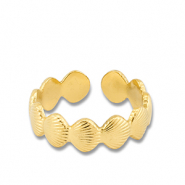 Roestvrij stalen (RVS) Stainless steel ringen schelp Gold