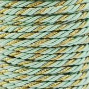 Trendy koord twisted 3mm Mint green-gold