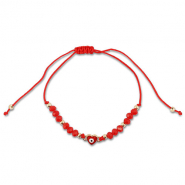 Trendy armbanden mixed beads Red-gold