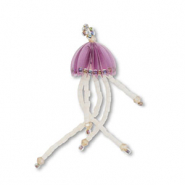 Hangers van glaskralen kwal Lilac-nude-transparent AB