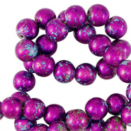 Kralen keramiek 6mm Metallic purple-blue