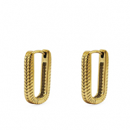 Roestvrij stalen (RVS) Stainless steel oorbellen / oorstekers ovaal Gold