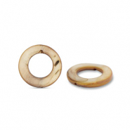 Schelp kralen 15mm rond Brown