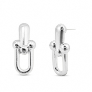 Onderdelen DQ metaal oorbellen Antiek zilver (nikkelvrij)