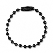 Gekleurde onderdelen ball chain met slotje Black