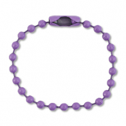Gekleurde onderdelen ball chain met slotje Purple