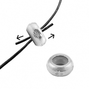 Roestvrij stalen (RVS) Stainless steel onderdelen smart bead stopper met motief 9mm Silver