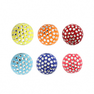 8 mm acryl kralen met strass-look Multicolour-silver