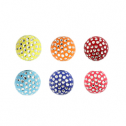 6 mm acryl kralen met strass-look Multicolour-silver