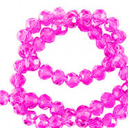 Top Facet kralen 6x4mm disc Neon pink