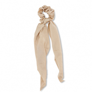 Scrunchies haarelastiek met lint Beige brown