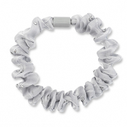 Scrunchies haarelastiek met strass shiny Grey