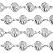 Roestvrij stalen (RVS) Stainless steel onderdelen jasseron schelp Silver