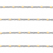 Roestvrij stalen (RVS) Stainless steel onderdelen jasseron 1mm Silver-nude peach