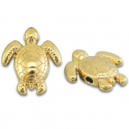 Roestvrij stalen (RVS) Stainless steel kralen schildpad Gold