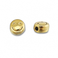 Roestvrij stalen (RVS) Stainless steel kralen smiley Gold