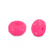 Resin kralen rondellen 10mm Neon pink