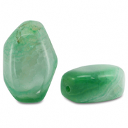 Natuursteen kralen chalcedoon en kwarts irregular Green