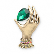 Broches hand Gold-green-multicolor
