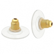 Roestvrij stalen (RVS) stainless steel onderdelen oorbellen stoppers Gold