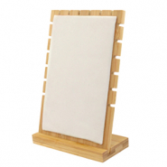 Sieraad display bamboe met velvet voor kettingen Natural-white