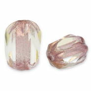 Czech kralen FPB ovaal 6x4mm Light bronze-amethyst