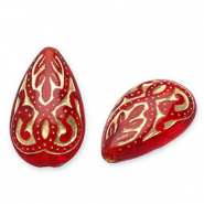 Acryl kralen druppel Red-gold