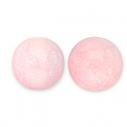 6 mm acryl kralen met glitter Light pink-turquoise