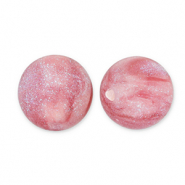 8 mm acryl kralen met glitter Pink-turquoise