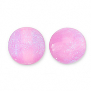 8 mm acryl kralen met glitter Lilac pink-turquoise