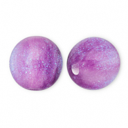 12 mm acryl kralen met glitter Purple-turquoise