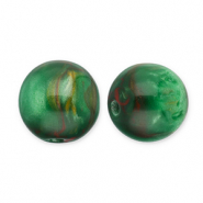 Resin kralen met glitter 14mm Green-red