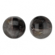 12 mm acryl kralen rond Dark grey-white