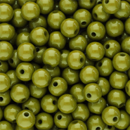 8 mm acryl kralen shiny Olive green