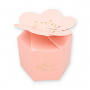 Sieraden (cadeau) doosje bloem "Just for you" Light pink-gold