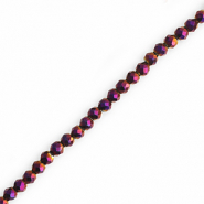 Top Facet kralen rond 3mm Dark purple-AB coating