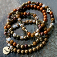 Inspiratiesets Glitterline natuursteen en glaskralen pearl shine