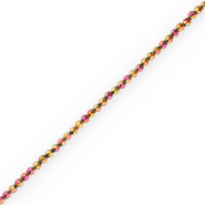 Hematite kralen rond 4mm facet geslepen Pink-yellow-AB coating