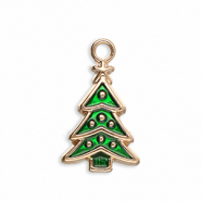 Bedels metaal kerstboom Gold-green