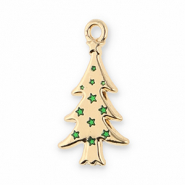 Bedels metaal kerstboom Gold-green