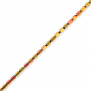 Hematite kralen Pink-yellow-AB coating