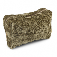 BY31&reg; Etui velvet met gestikte cirkels Olive brown