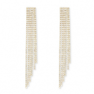 Eco-brass&reg; metaal oorbellen / oorstekers met strass Gold-crystal