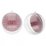 Transparant ornament bal Transparent-berry wine red-light pink