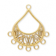 Roestvrij stalen (RVS) Stainless steel onderdelen hangers druppel met 7 oogjes Gold