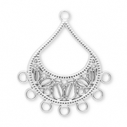 Roestvrij stalen (RVS) Stainless steel onderdelen hangers druppel met 7 oogjes Silver