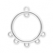 Roestvrij stalen (RVS) Stainless steel onderdelen hangers rond met 6 oogjes Silver