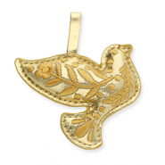 Trendy hangers vogel met bloemmotief Gold